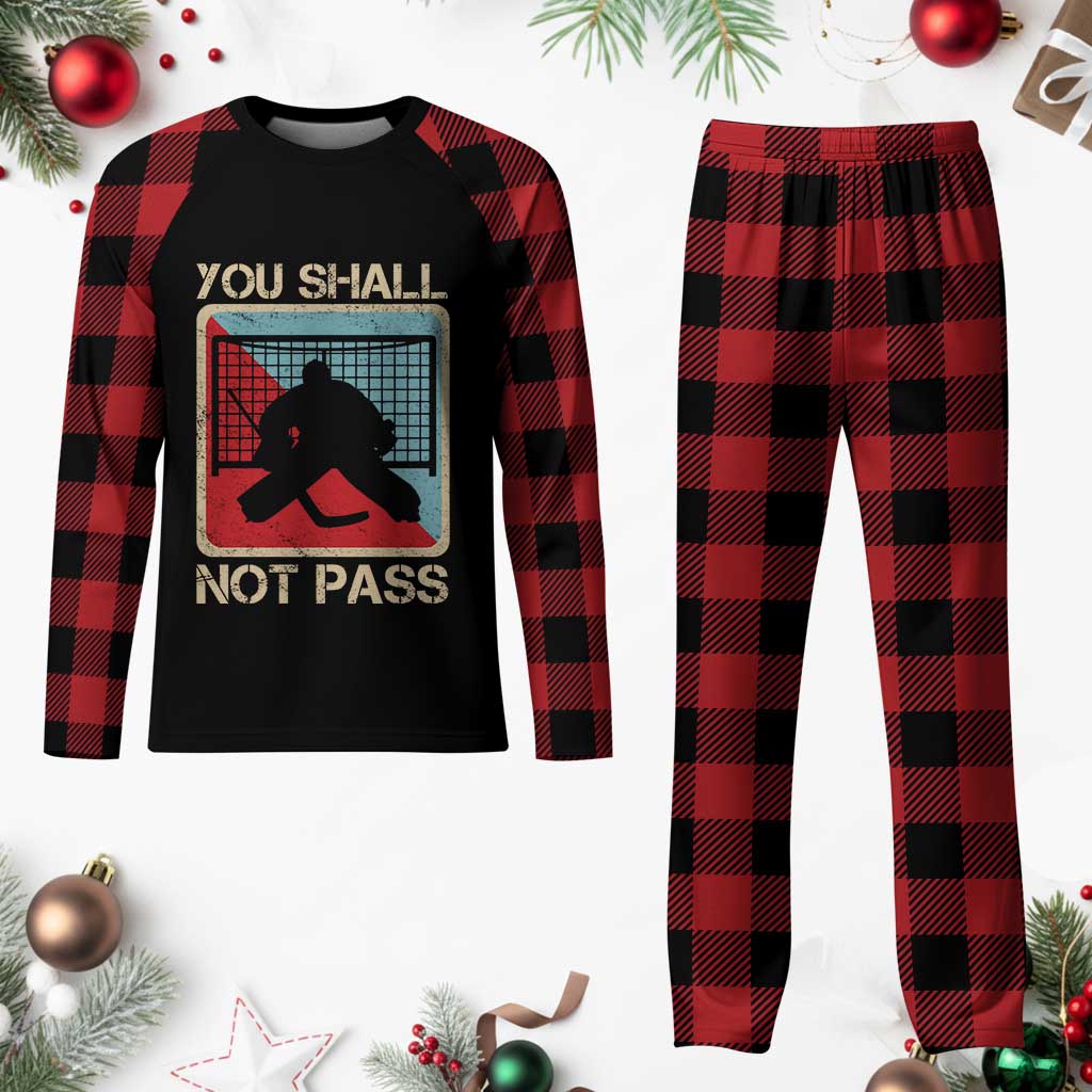 Ice Hockey Goalie Vintage Retro Gift Plaid Pajama Set You Shall Not Pass TS12 Buffalo Plaid Print Your Wear