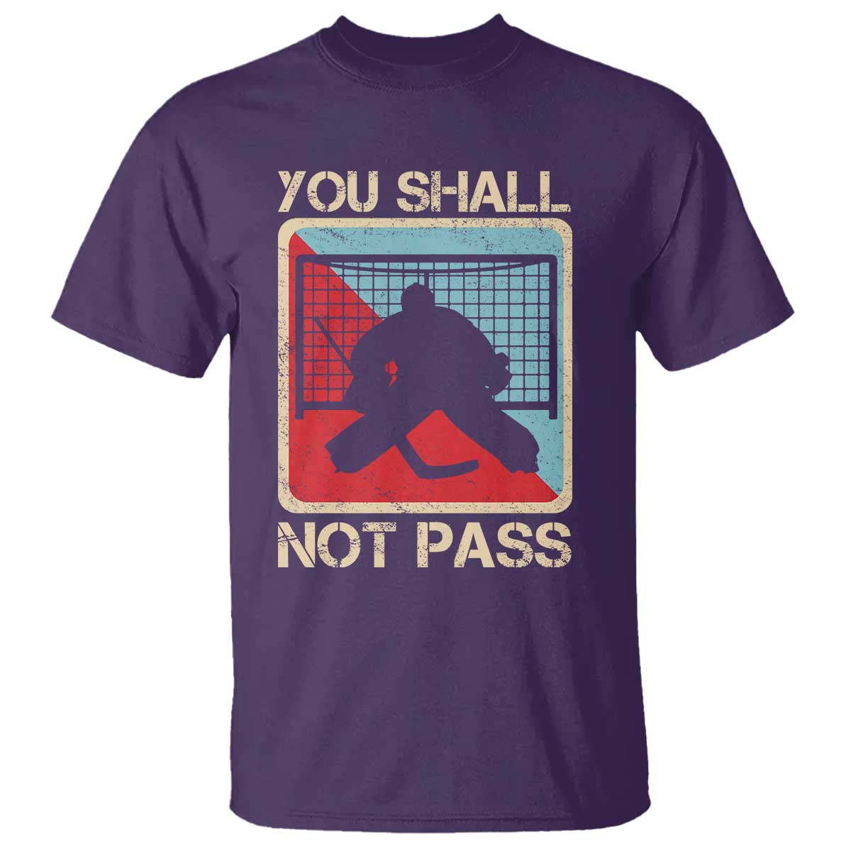 Ice Hockey Goalie Vintage Retro Gift T Shirt You Shall Not Pass TS12 Purple Print Your Wear