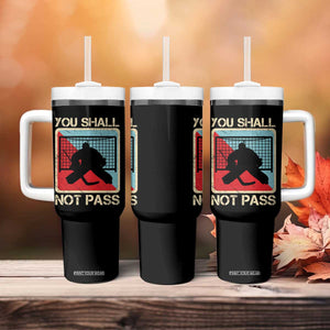 Ice Hockey Goalie Vintage Retro Gift Tumbler With Handle You Shall Not Pass TS12 Print Your Wear