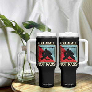 Ice Hockey Goalie Vintage Retro Gift Tumbler With Handle You Shall Not Pass TS12 Print Your Wear