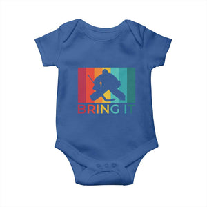 Vintage Ice Hockey Goalie Baby Onesie Bring It Quote Gift For Fan TS12 Royal Blue Print Your Wear