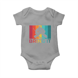 Vintage Ice Hockey Goalie Baby Onesie Bring It Quote Gift For Fan TS12 Sport Gray Print Your Wear