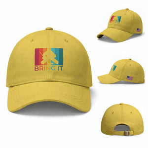 Vintage Ice Hockey Goalie Baseball Cap Bring It Quote Gift For Fan TS12 Baseball Cap Universal Fit Yellow Print Your Wear