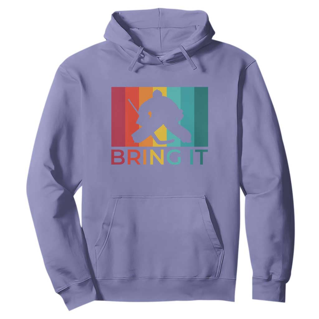 Vintage Ice Hockey Goalie Hoodie Bring It Quote Gift For Fan TS12 Violet Print Your Wear