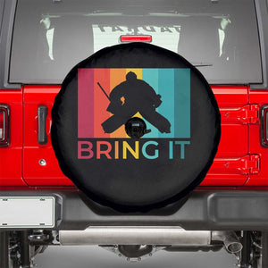 Vintage Ice Hockey Goalie Spare Tire Cover Bring It Quote Gift For Fan TS12 Black Print Your Wear