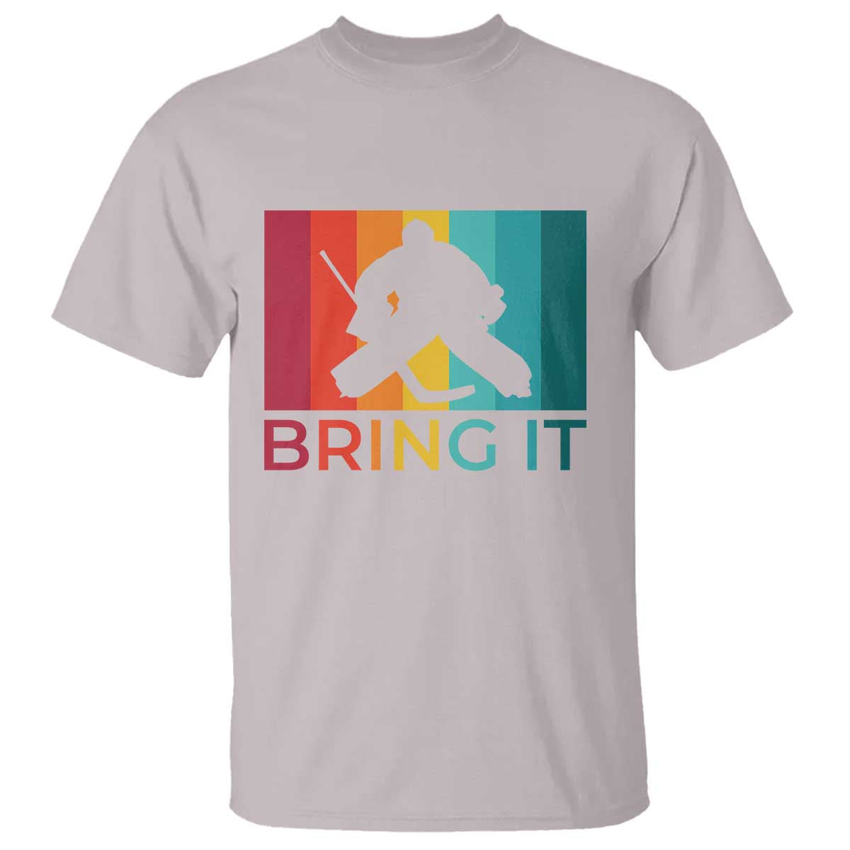 Vintage Ice Hockey Goalie T Shirt Bring It Quote Gift For Fan TS12 Ice Gray Print Your Wear