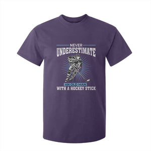 Never Underestimate An Old Man With A Hockey Stick T Shirt For Kid Ice Hockey Gift TS12 Purple Print Your Wear
