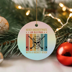Retro Ice Hockey Player Ceramic Ornament Funny Never Underestimate An Old Man TS12 1pc Pastel Print Your Wear