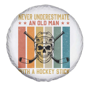 Retro Ice Hockey Player Spare Tire Cover Funny Never Underestimate An Old Man TS12 Print Your Wear