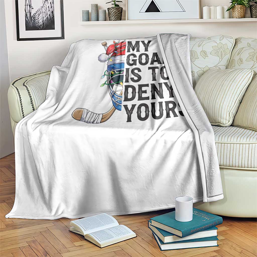 My Goal Is To Deny Yours Throw Blanket Ice Hockey Helmet Christmas Gift TS12 Print Your Wear