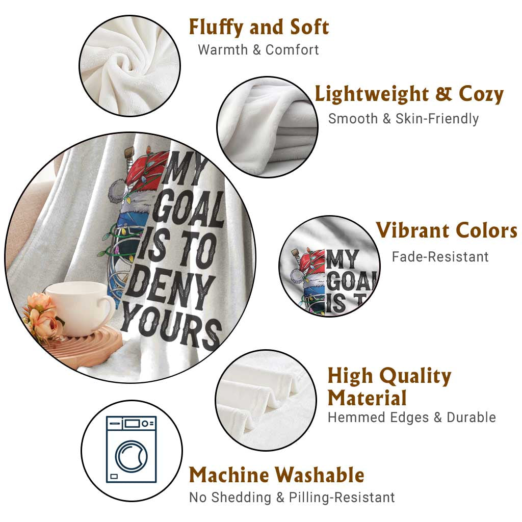 My Goal Is To Deny Yours Throw Blanket Ice Hockey Helmet Christmas Gift TS12 Print Your Wear