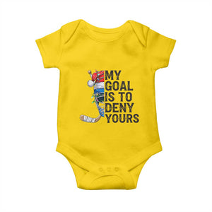 My Goal Is To Deny Yours Baby Onesie Ice Hockey Helmet Christmas Gift TS12 Daisy Print Your Wear
