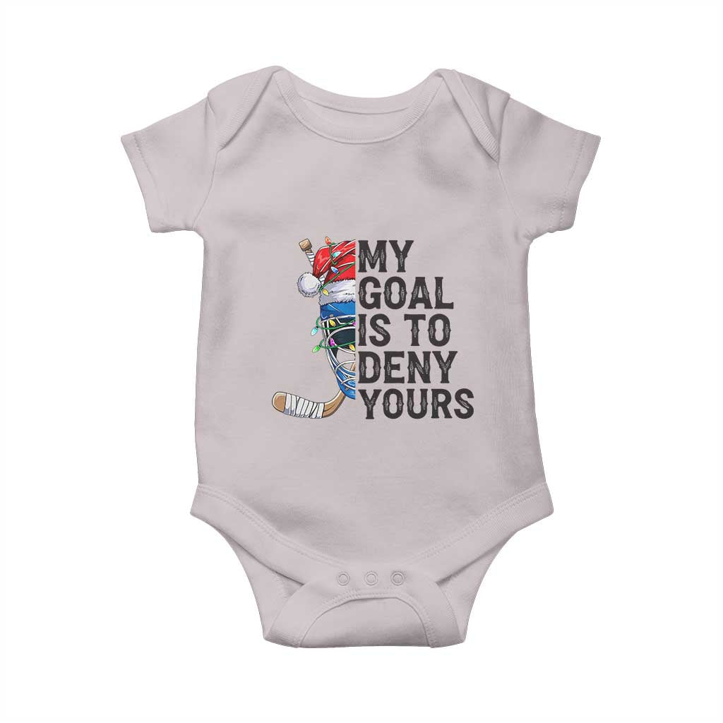 My Goal Is To Deny Yours Baby Onesie Ice Hockey Helmet Christmas Gift TS12 Ice Gray Print Your Wear