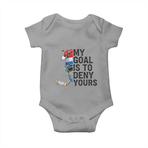 My Goal Is To Deny Yours Baby Onesie Ice Hockey Helmet Christmas Gift TS12 Sport Gray Print Your Wear
