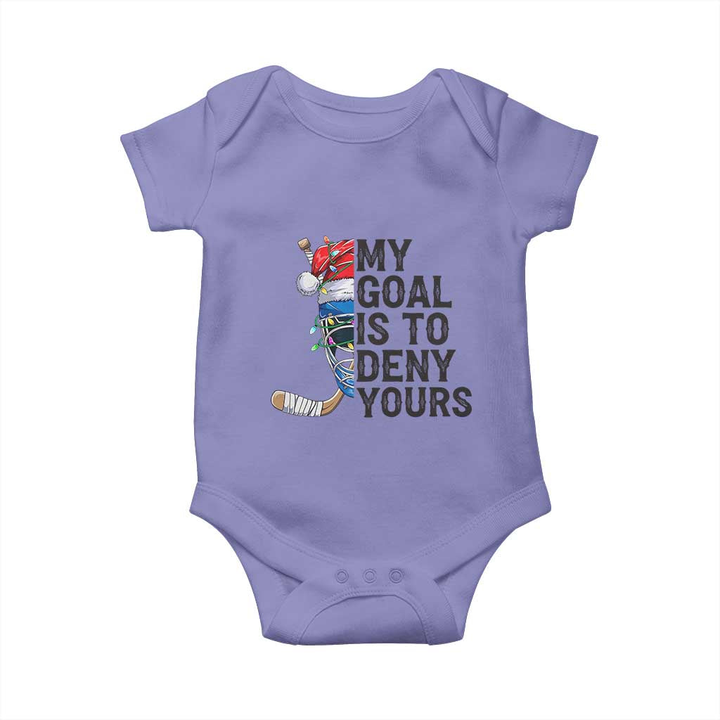 My Goal Is To Deny Yours Baby Onesie Ice Hockey Helmet Christmas Gift TS12 Violet Print Your Wear