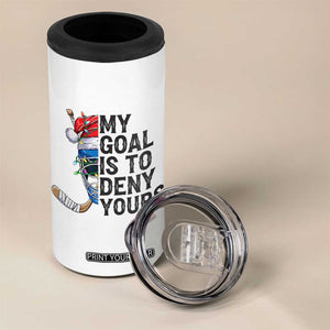 My Goal Is To Deny Yours 4 in 1 Can Cooler Tumbler Ice Hockey Helmet Christmas Gift TS12 Print Your Wear