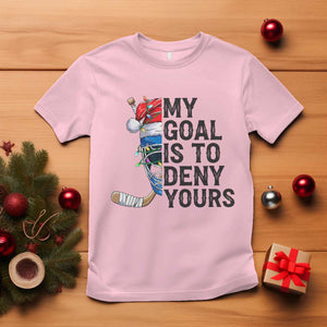 My Goal Is To Deny Yours T Shirt Ice Hockey Helmet Christmas Gift TS12 Light Pink Print Your Wear