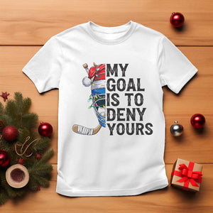 My Goal Is To Deny Yours T Shirt Ice Hockey Helmet Christmas Gift TS12 White Print Your Wear