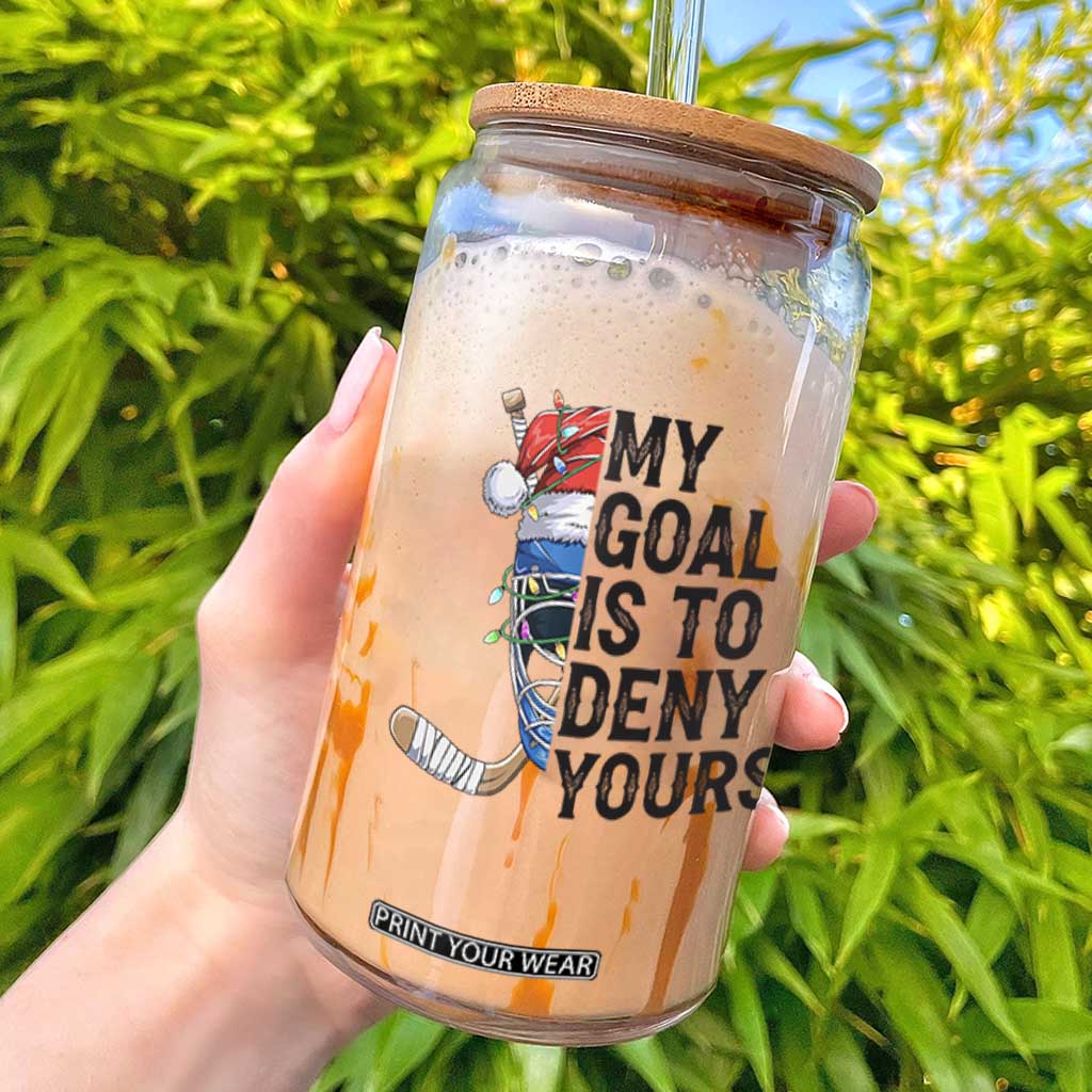 My Goal Is To Deny Yours Glass Can Ice Hockey Helmet Christmas Gift TS12 White Print Your Wear