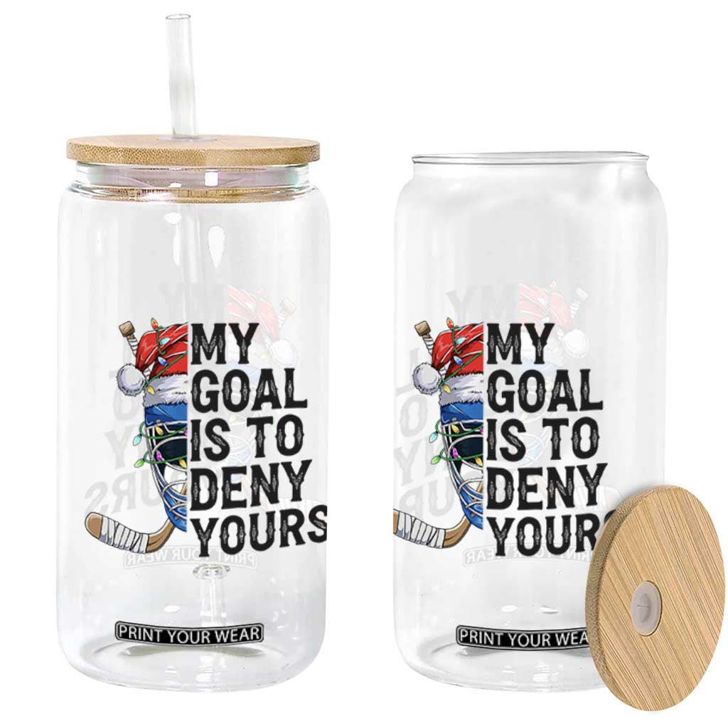 My Goal Is To Deny Yours Glass Can Ice Hockey Helmet Christmas Gift TS12 Print Your Wear