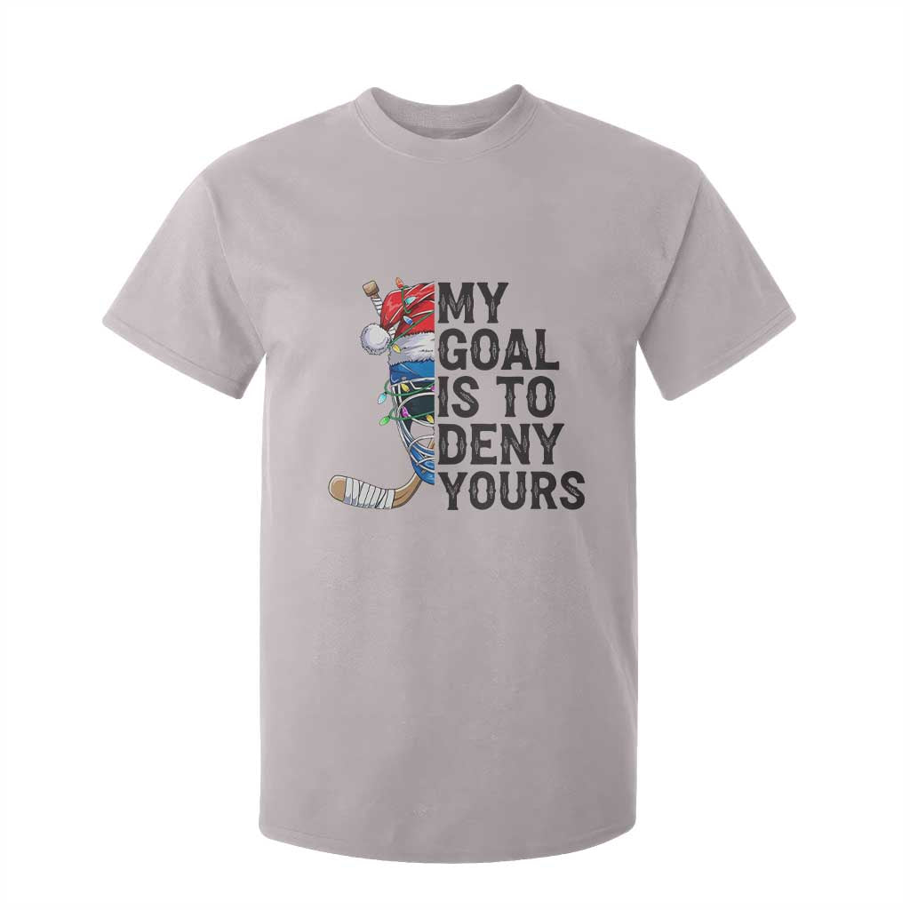 My Goal Is To Deny Yours T Shirt For Kid Ice Hockey Helmet Christmas Gift TS12 Ice Gray Print Your Wear