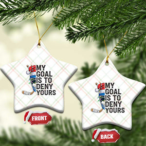 My Goal Is To Deny Yours Ceramic Ornament Ice Hockey Helmet Christmas Gift TS12 Print Your Wear