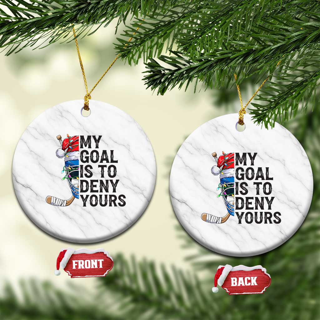 My Goal Is To Deny Yours Ceramic Ornament Ice Hockey Helmet Christmas Gift TS12 1pc White Marble Print Your Wear