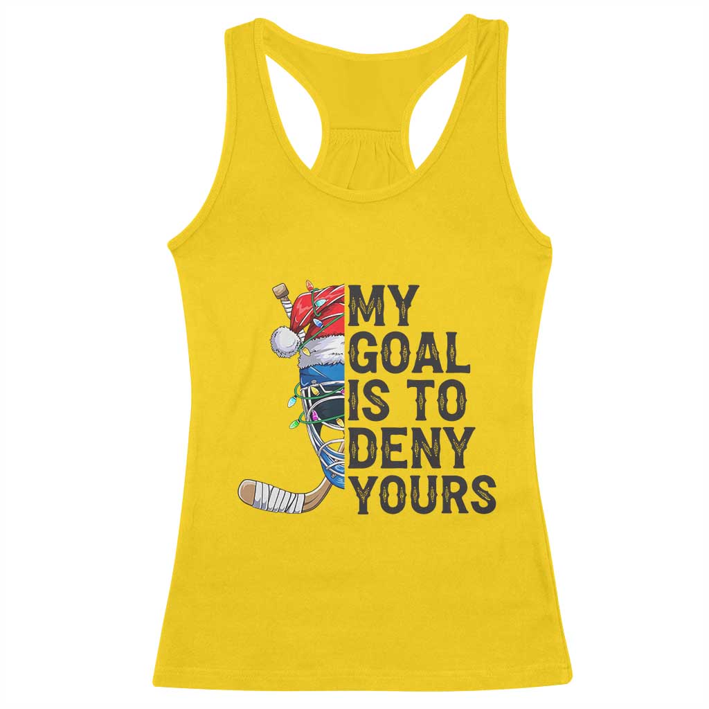 My Goal Is To Deny Yours Racerback Tank Top Ice Hockey Helmet Christmas Gift TS12 Daisy Print Your Wear