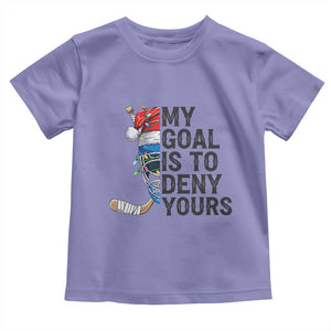 My Goal Is To Deny Yours Toddler T Shirt Ice Hockey Helmet Christmas Gift TS12 Violet Print Your Wear