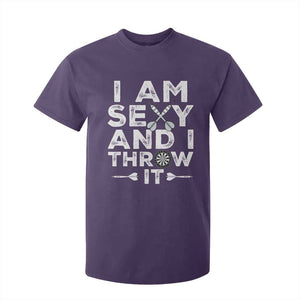 Funny Sexy Dart Player Joke T Shirt For Kid I Am Sexy And I Throw It TS12 Purple Print Your Wear