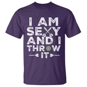 Funny Sexy Dart Player Joke T Shirt I Am Sexy And I Throw It TS12 Purple Print Your Wear
