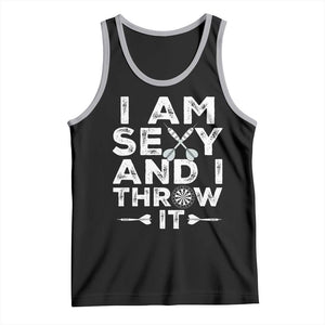 Funny Sexy Dart Player Joke Tank Top I Am Sexy And I Throw It TS12 Black Athletic Heather Print Your Wear