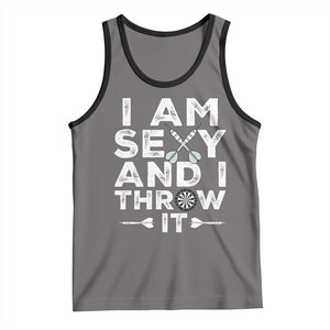 Funny Sexy Dart Player Joke Tank Top I Am Sexy And I Throw It TS12 Deep Heather Black Print Your Wear