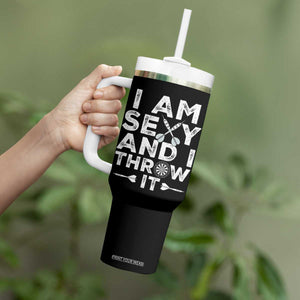 Funny Sexy Dart Player Joke Tumbler With Handle I Am Sexy And I Throw It TS12 Print Your Wear