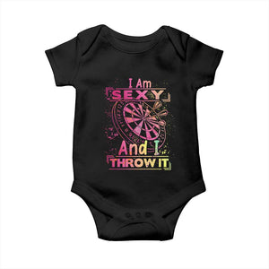 I Am Sexy And I Throw It Baby Onesie Sexy Dart Player Gift TS12 Black Print Your Wear