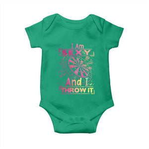 I Am Sexy And I Throw It Baby Onesie Sexy Dart Player Gift TS12 Irish Green Print Your Wear