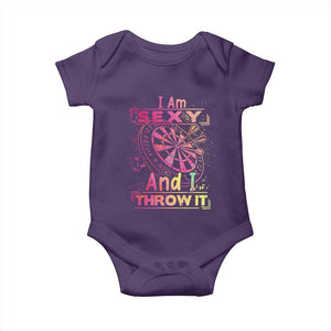 I Am Sexy And I Throw It Baby Onesie Sexy Dart Player Gift TS12 Purple Print Your Wear