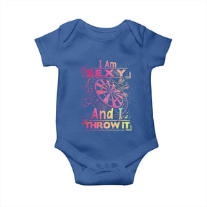 I Am Sexy And I Throw It Baby Onesie Sexy Dart Player Gift TS12 Royal Blue Print Your Wear