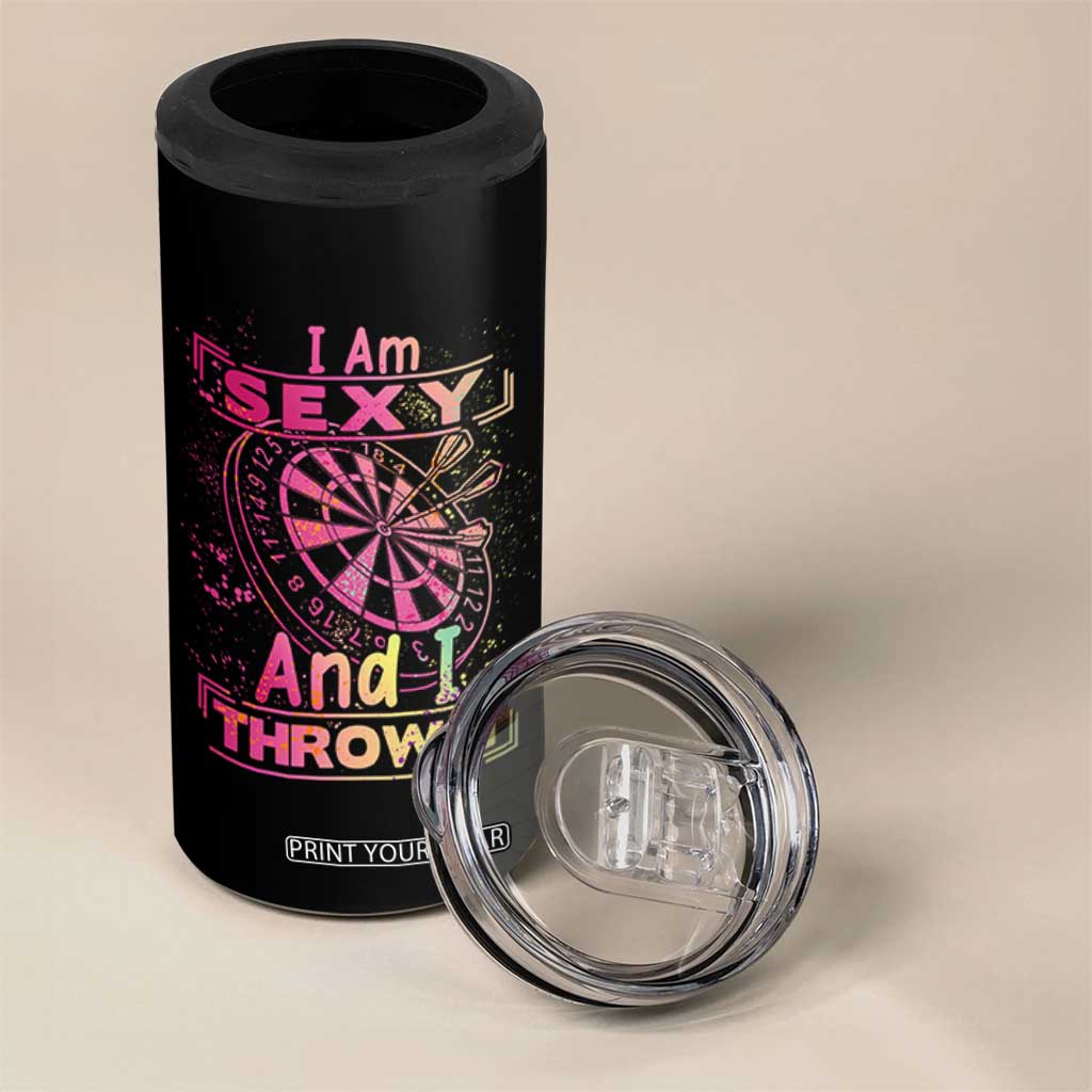 I Am Sexy And I Throw It 4 in 1 Can Cooler Tumbler Sexy Dart Player Gift TS12 Print Your Wear