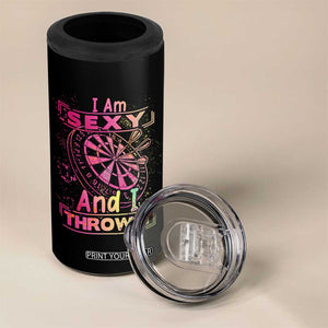 I Am Sexy And I Throw It 4 in 1 Can Cooler Tumbler Sexy Dart Player Gift TS12 Print Your Wear