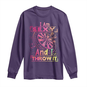 I Am Sexy And I Throw It Long Sleeve Shirt Sexy Dart Player Gift TS12 Purple Print Your Wear