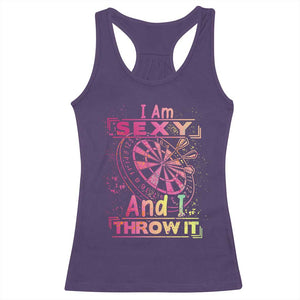 I Am Sexy And I Throw It Racerback Tank Top Sexy Dart Player Gift TS12 Purple Print Your Wear