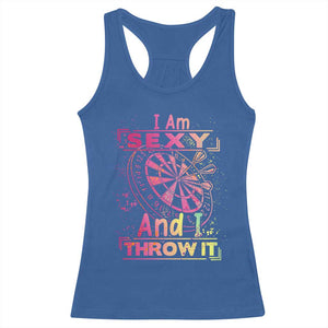 I Am Sexy And I Throw It Racerback Tank Top Sexy Dart Player Gift TS12 Royal Blue Print Your Wear
