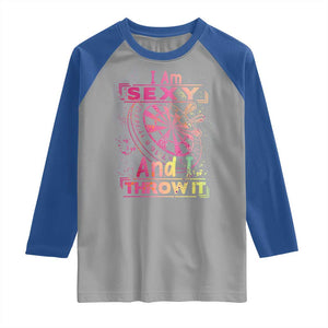 I Am Sexy And I Throw It Raglan Shirt Sexy Dart Player Gift TS12 Sport Gray Royal Print Your Wear