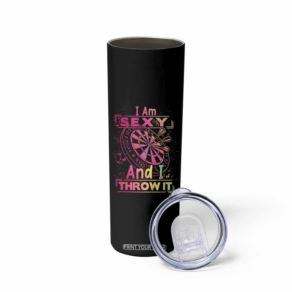 I Am Sexy And I Throw It Skinny Tumbler Sexy Dart Player Gift TS12 Print Your Wear