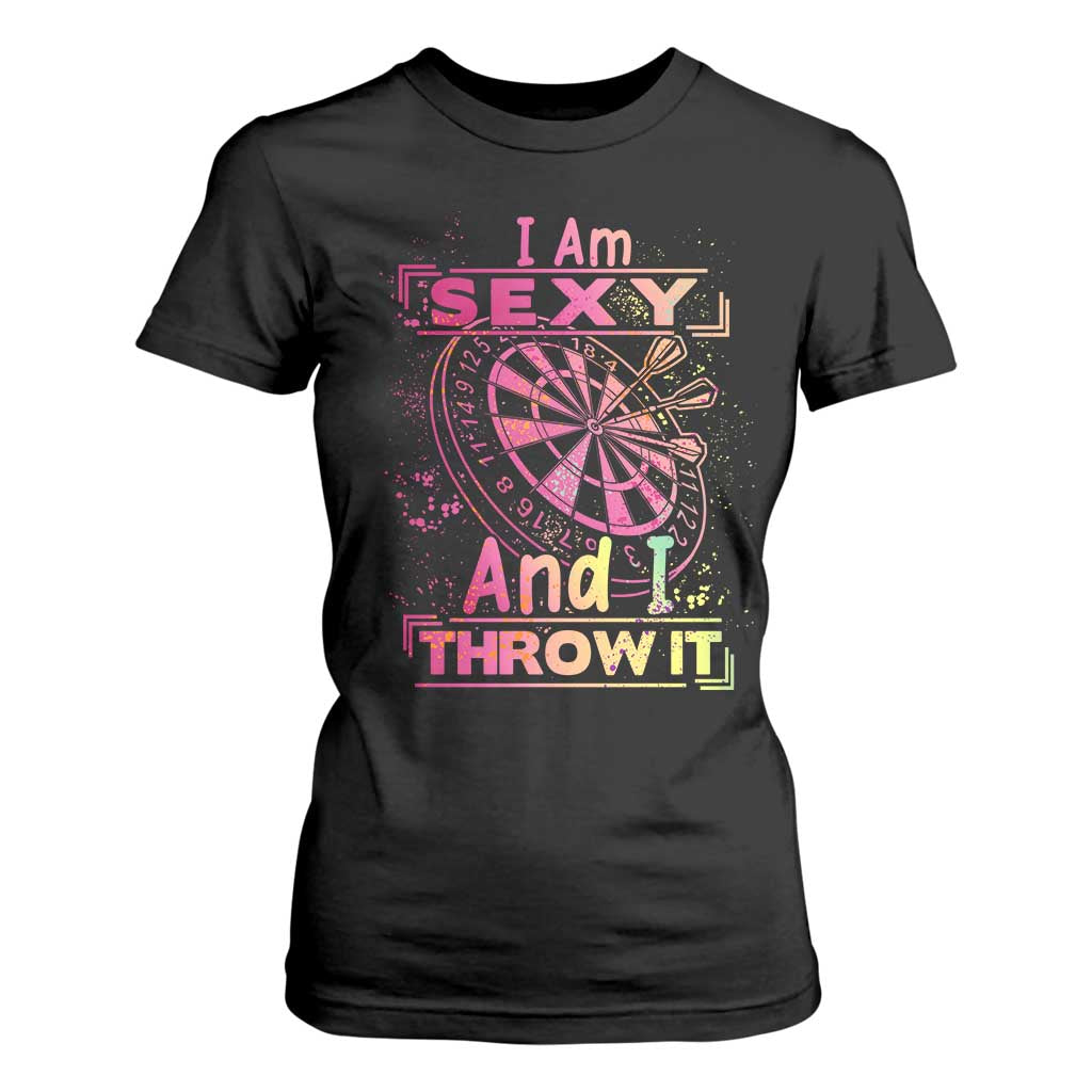 I Am Sexy And I Throw It T Shirt For Women Sexy Dart Player Gift TS12 Black Print Your Wear