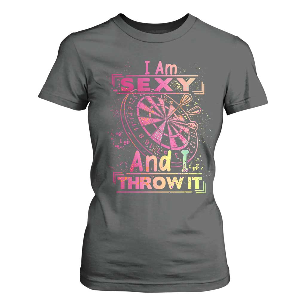 I Am Sexy And I Throw It T Shirt For Women Sexy Dart Player Gift TS12 Dark Heather Print Your Wear