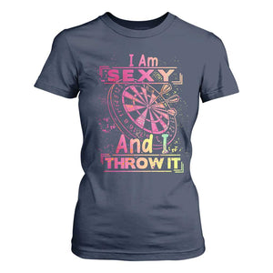 I Am Sexy And I Throw It T Shirt For Women Sexy Dart Player Gift TS12 Navy Print Your Wear