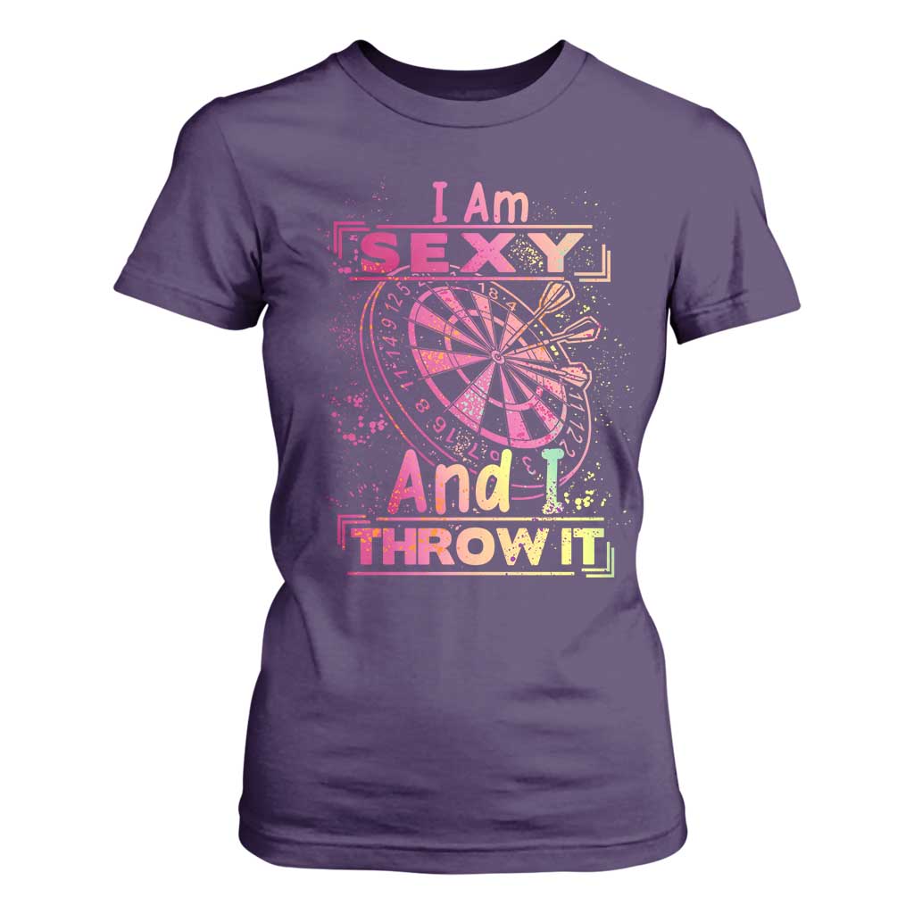 I Am Sexy And I Throw It T Shirt For Women Sexy Dart Player Gift TS12 Purple Print Your Wear