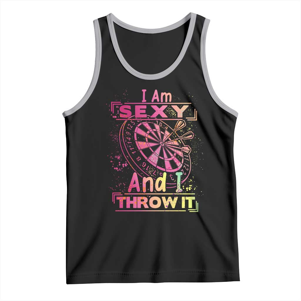 I Am Sexy And I Throw It Tank Top Sexy Dart Player Gift TS12 Black Athletic Heather Print Your Wear